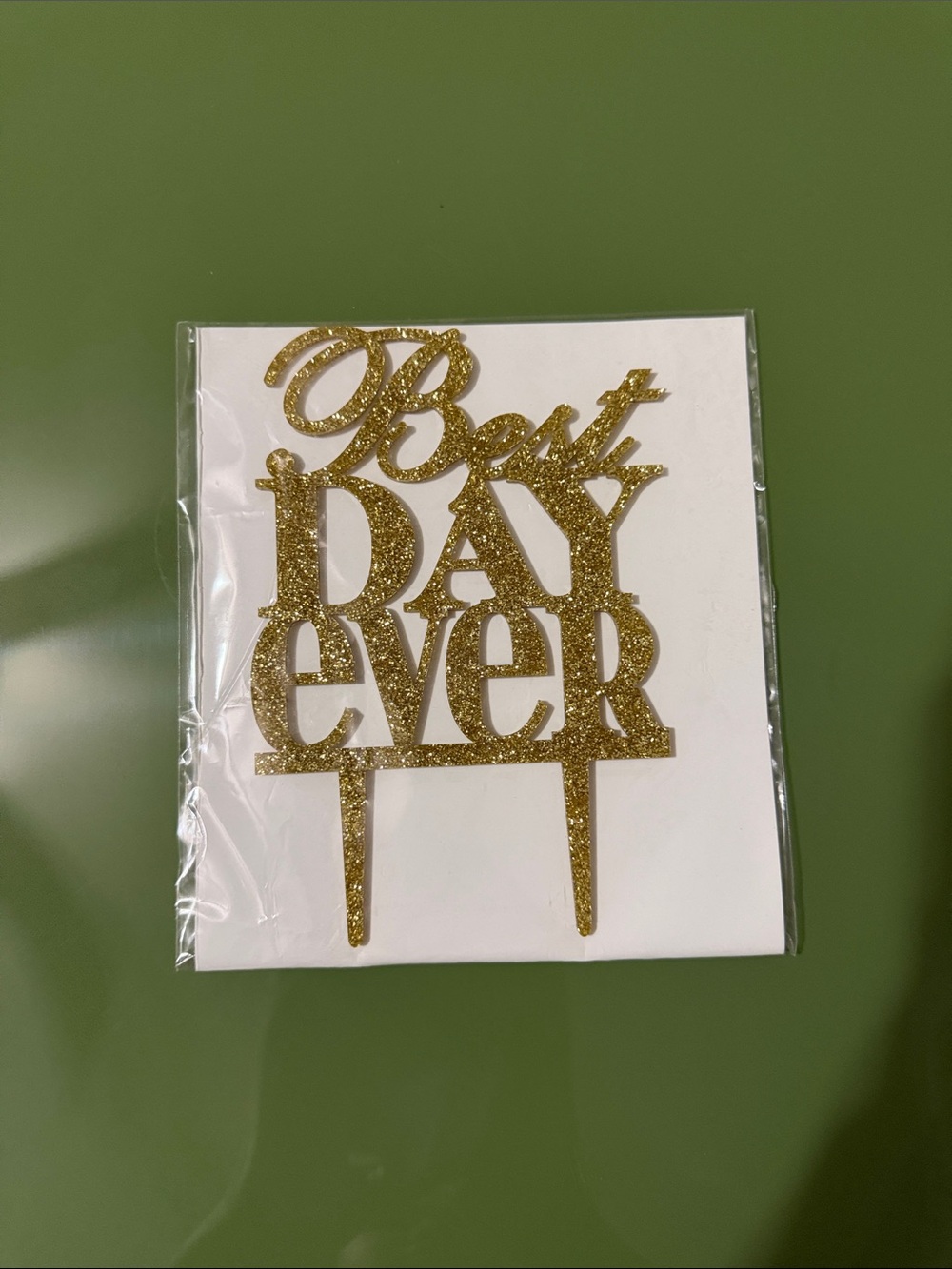 Gold 'Best Day Ever' Cake Topper - Home Party Supplies